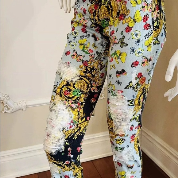 Versace Jeans Versace Limited Edition Tribute Print Butterfly Jeans Size 25 $995 - Picture 10 of 16